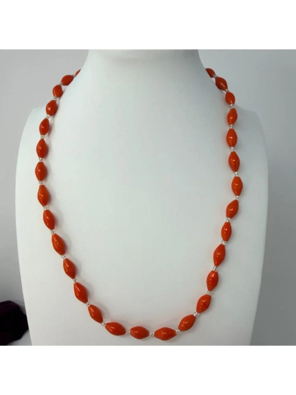 Lot 12 Vintage 1960s Glass Bead Necklaces NOS Black, Blue, White, Tan, Tangerine